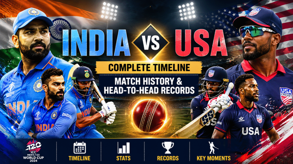 India National Cricket Team vs USA National Cricket Team Timeline
