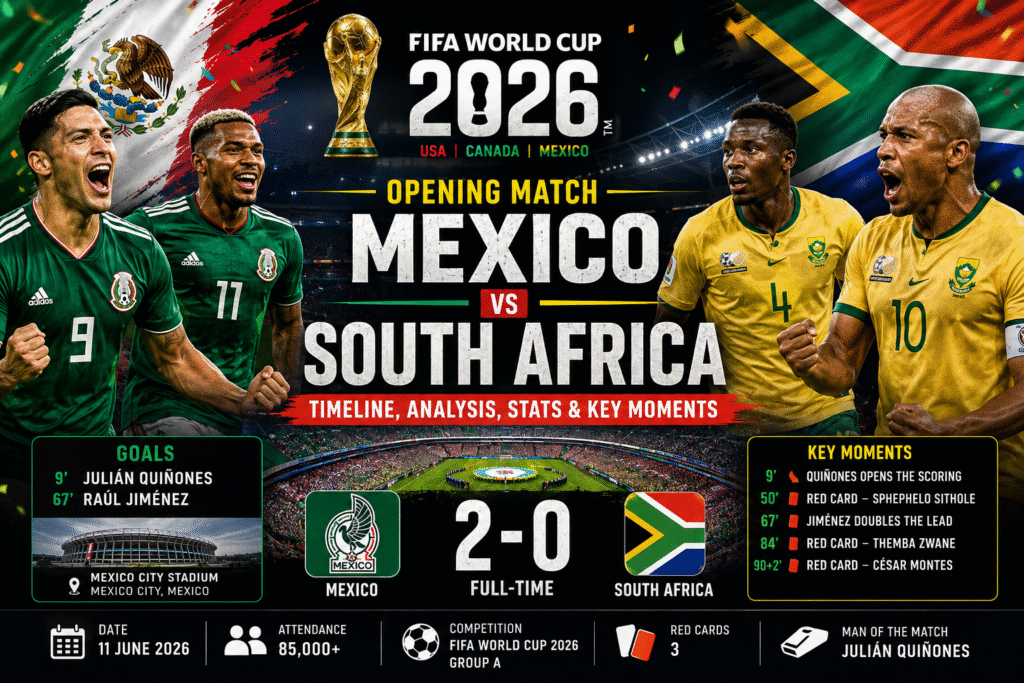 Mexico vs South Africa Timeline FIFA World Cup 2026