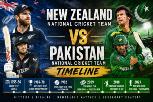 New Zealand National Cricket Team vs Pakistan National Cricket Team Timeline