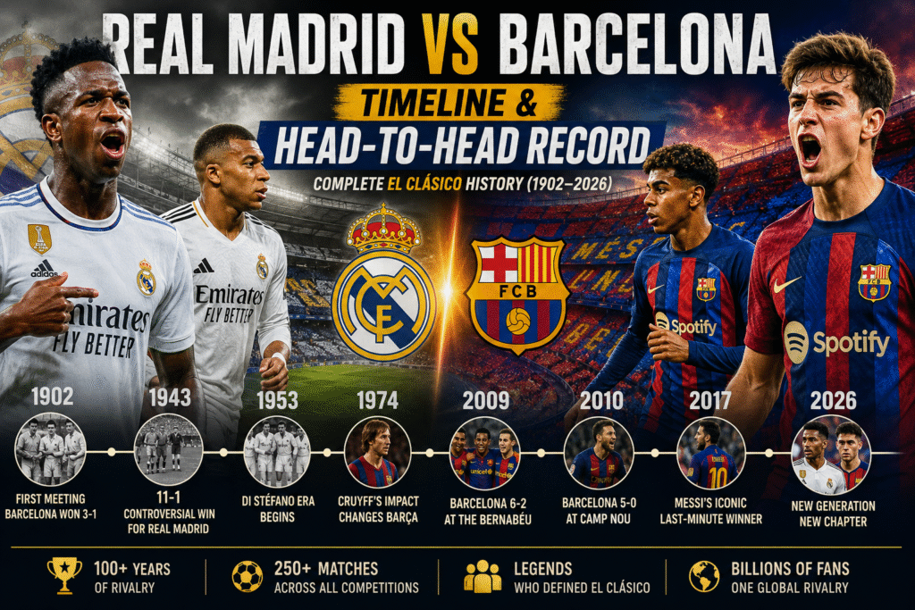 Real Madrid vs Barcelona Timeline & Head-to-Head Record