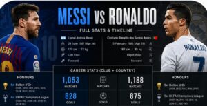 Messi vs Ronaldo Full Stats & Timeline
