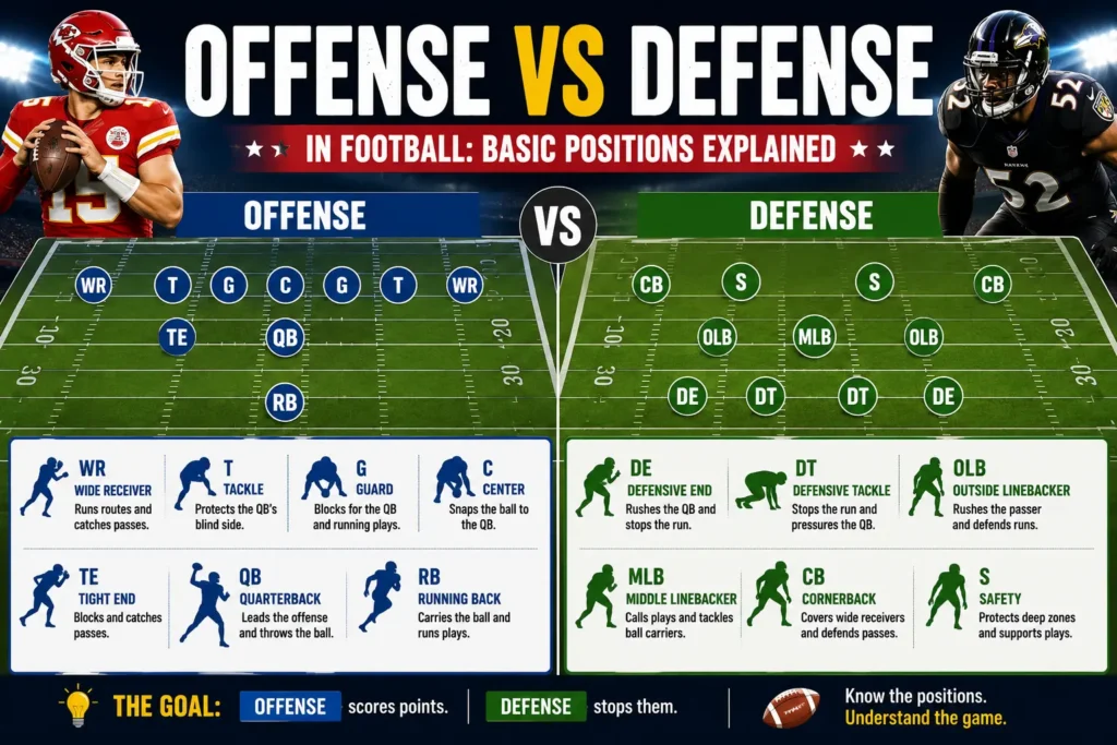 Offense vs Defense in Football Basic Positions Explained