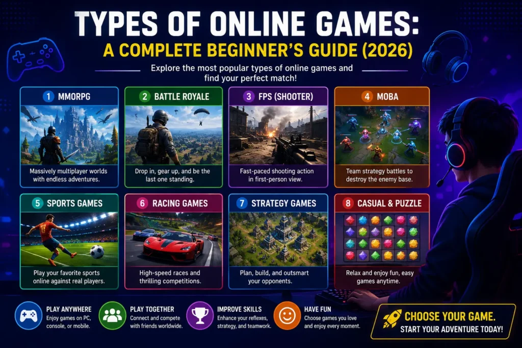 Types of Online Games: A Complete Beginner's Guide (2026)