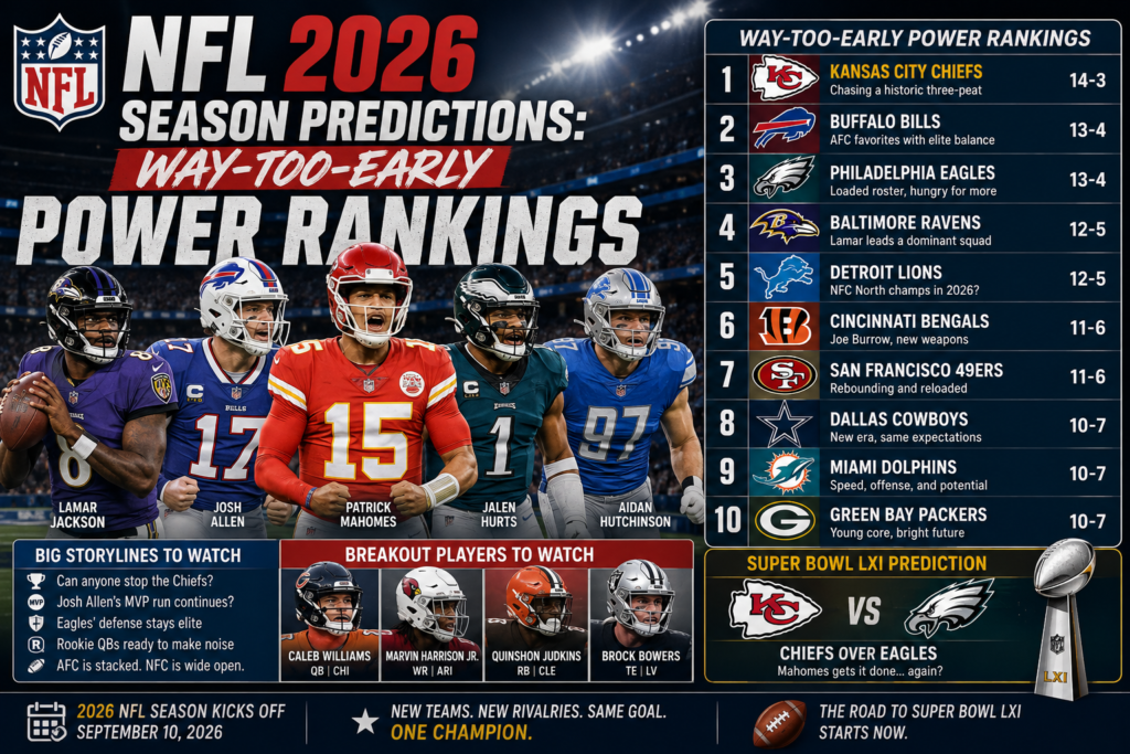 NFL 2026 Season Predictions Way-Too-Early Power Rankings
